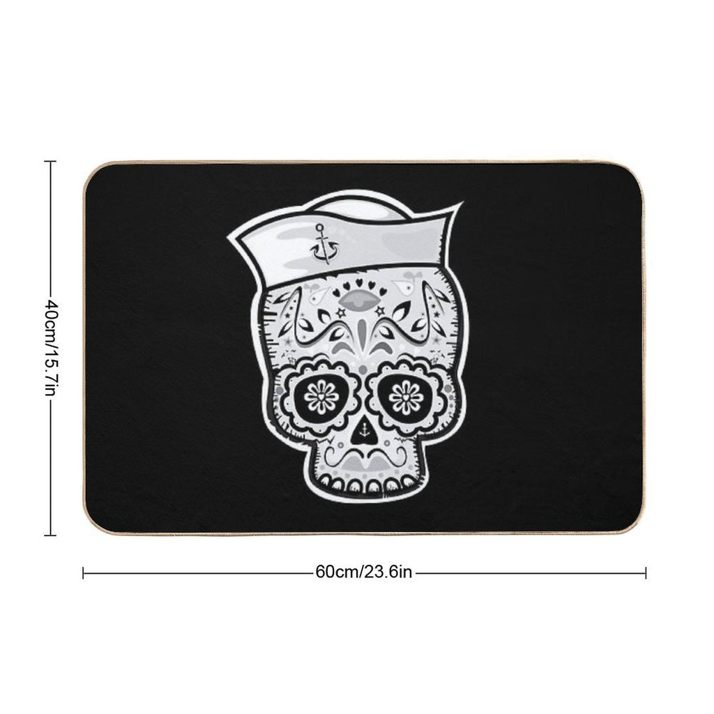 Marinero Muerto Sugar Skull  Stain-Proof Bath Mat