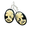 Gothic Skeleton Cameo Earrings
