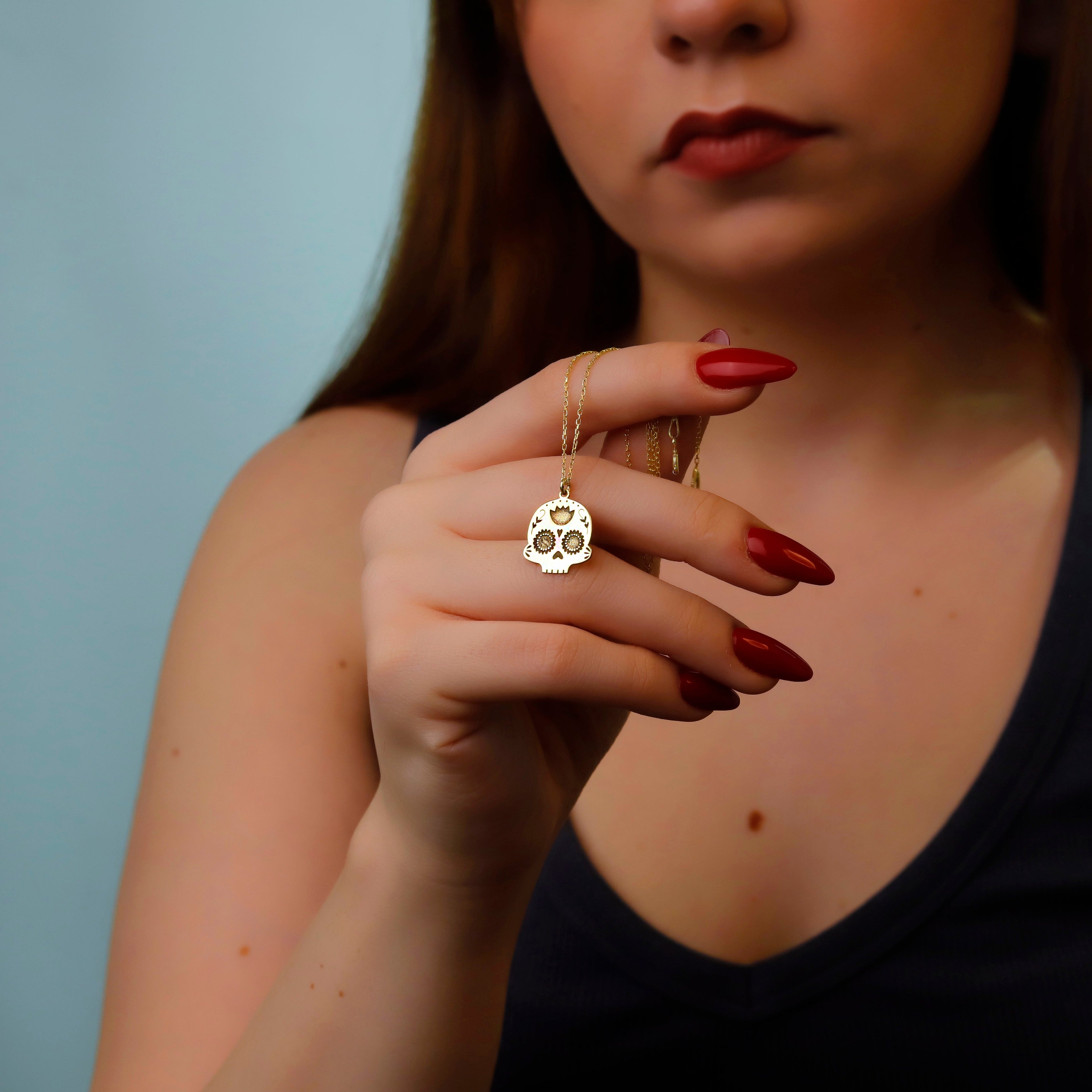 Dia De Los Muertos Celebration Sugar Skull Jewelry in 925 Sterling Silver