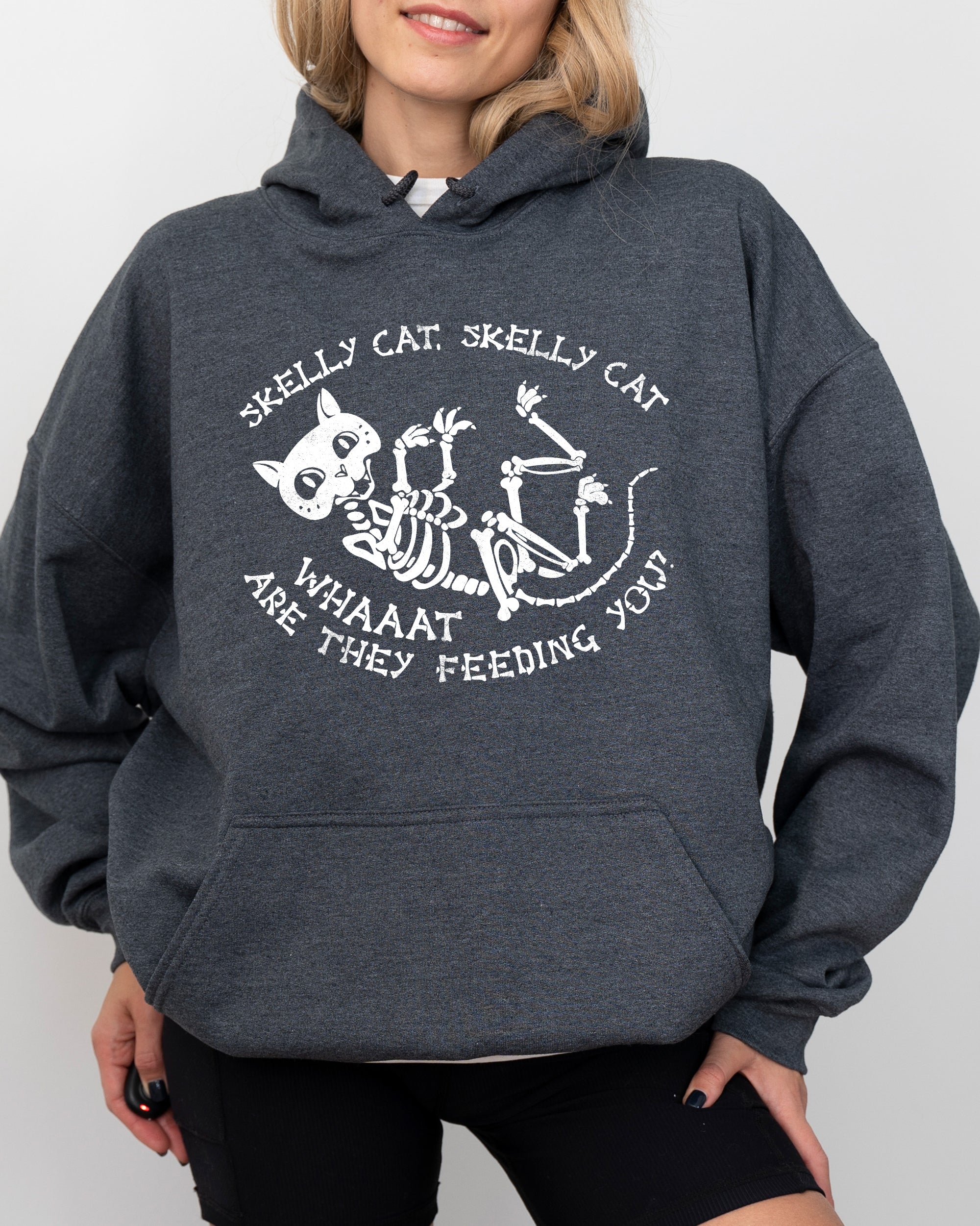 Skelly Cat, Skeleton, Ghost, Witch, Skull, Spooky, Aesthetic, Meme, Halloween, Costume, Hoodie, Hooded Sweatshirt