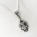 Sugar Skull Necklace, Day Of The Dead Gift, Sugar Skull Gift, Sugar Skull Pendant, Day Of The Dead Charm, Remembrance Gift, Gift For Her