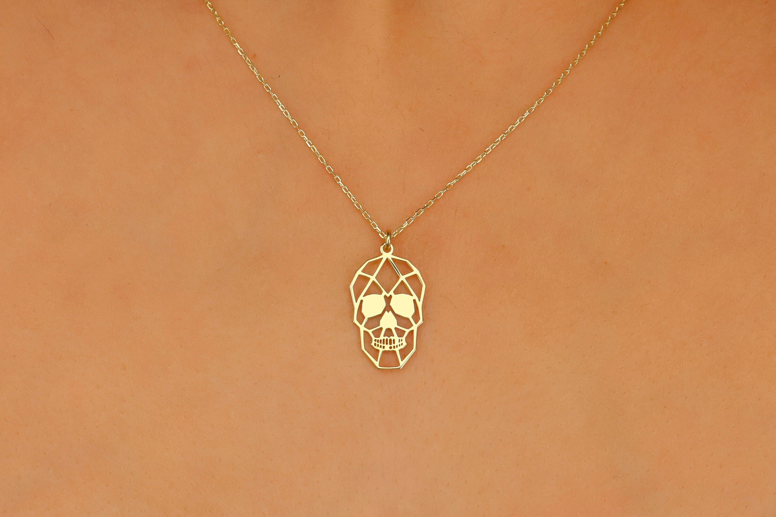Sugar Skull Jewelry Co. Sterling Silver Sugar Skull Necklace | Dainty Day of the Dead Gothic Jewelry